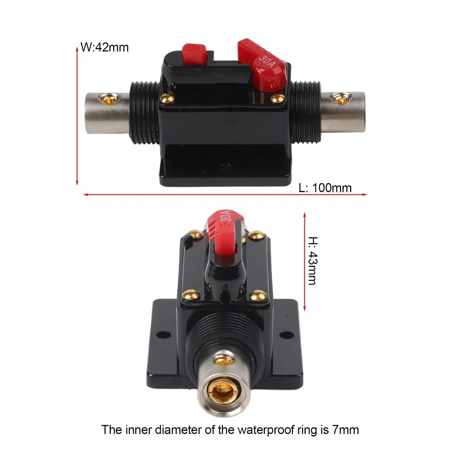 2 x Circuit Breaker 30A Resettable Fuse for Car & Marine Applications
