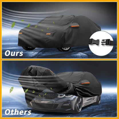 Car Cover Waterproof All Weather for BMW 3 Series Black 210D PU (2016 - 2024)