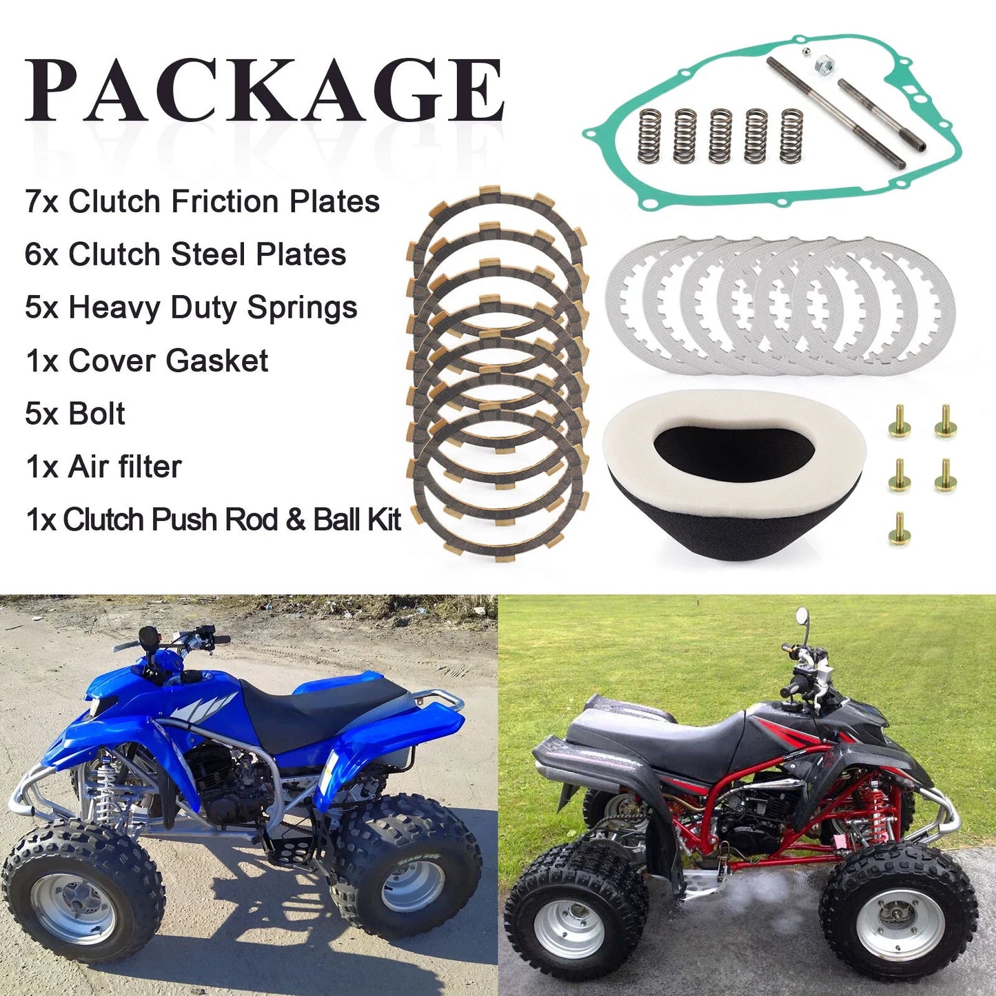Clutch Friction Plates Kit for Yamaha ATV BLASTER 200 YFS200 (1988-2006)