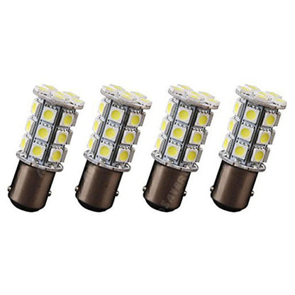 4 x BA15D 5050 27 SMD White Marine Boat Cabin Lamp Bulb