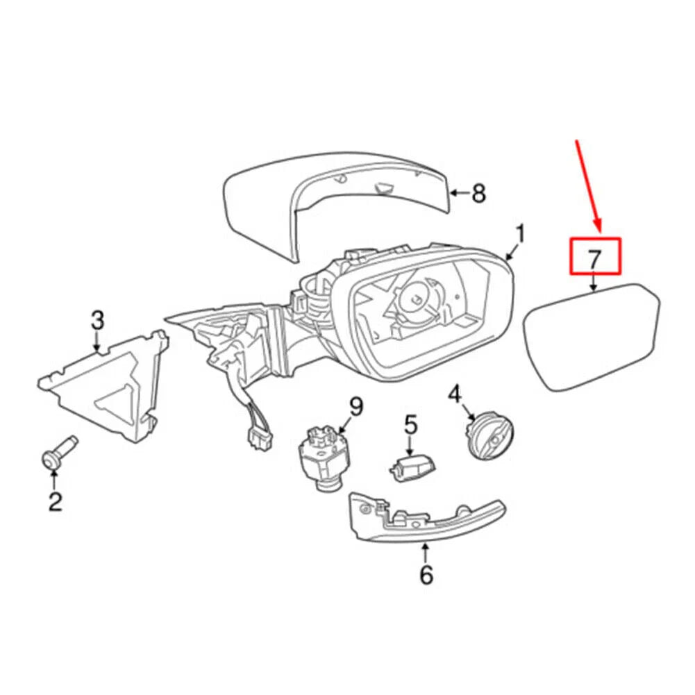 Heated Convex Rear View Mirror Glass for Land Rover LR4 LR5 Range Rover (2010-2023)