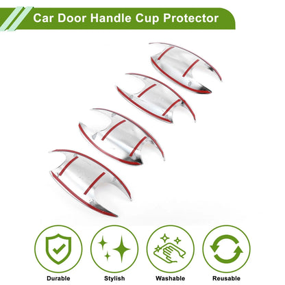 Car Door Handle Cup Protector 4 Pcs Chrome Silver Tone for BMW X3 (2022-2023)