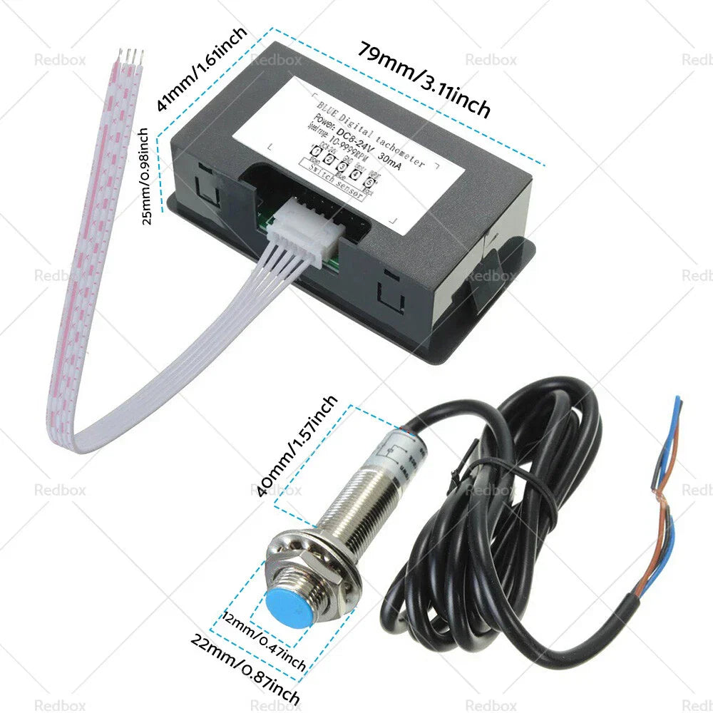 Digital LED Tachometer RPM Speed Meter Set for Car