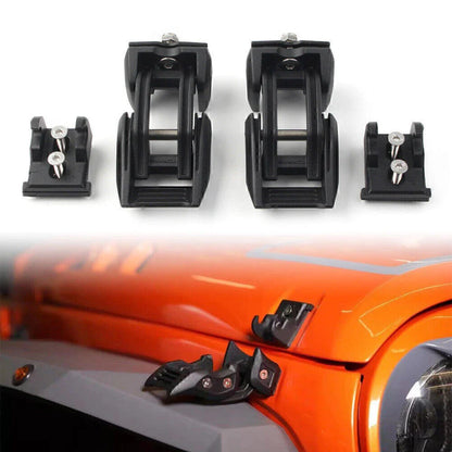 Hood Lock Latch Catch for Jeep Wrangler JK 2007-2017 Black Aluminum