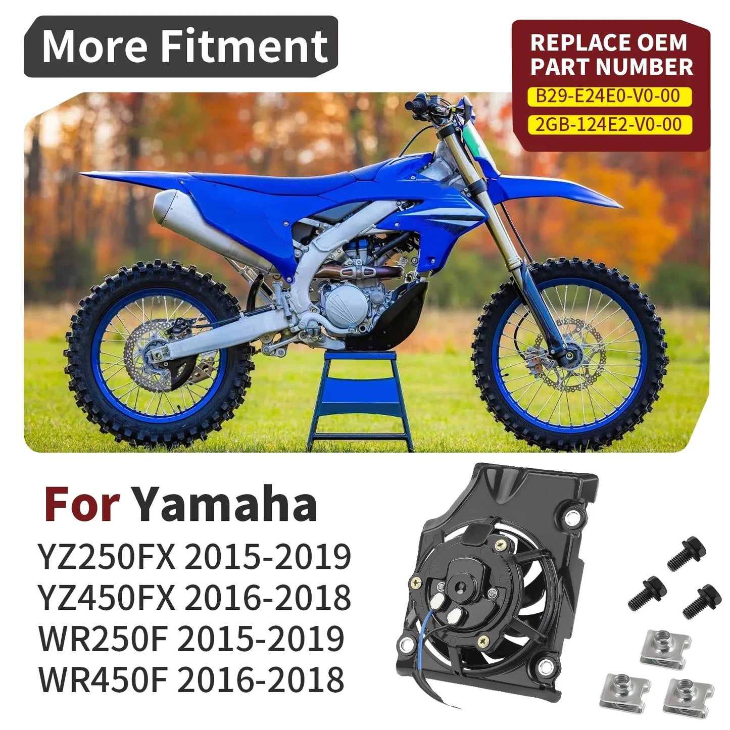 Radiator Fan Kit for Yamaha YZ250FX WR250F (2015–2019)
