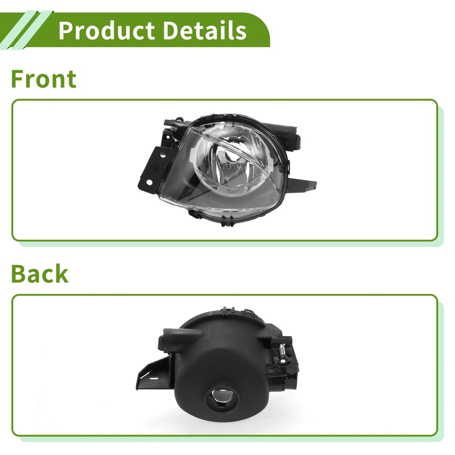 Left Fog Light Grille for BMW 330i (2006 - 2008) Clear Black