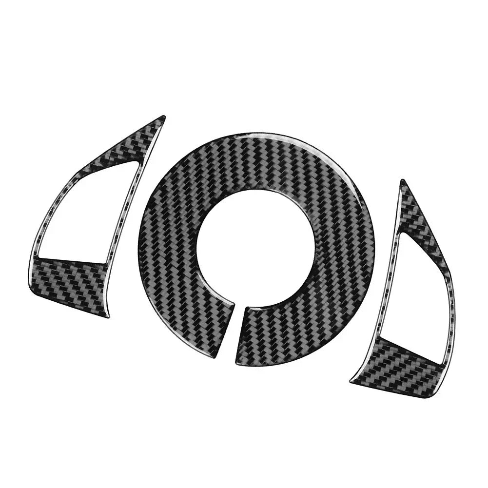 Carbon Fiber Steering Wheel Button Frame Cover for Fiat 500 (2012-2015)