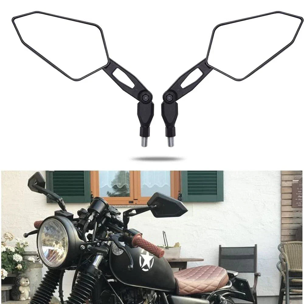 10mm Adjustable Rear Side Mirrors for Choppers & Cruisers