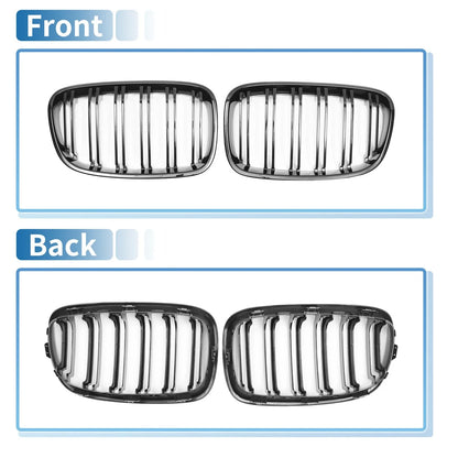 Pair Front Upper Bumper Grille for BMW 1 Series F20 (2011 - 2014) Double Slat