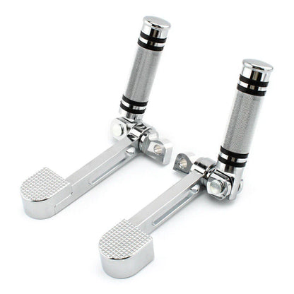 Chrome Stirrup Heel Foot Rest Pegs for Harley Sportster XL 883 1200 (2004-2023)