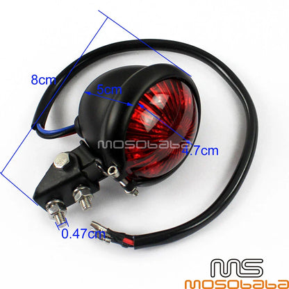 12V LED Bates Style Tail Brake Light for Harley Scrambler Cafe Racer Bobber