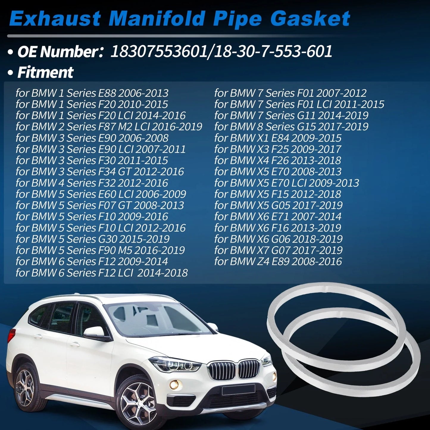 Exhaust Pipe Interface Gasket for BMW 1 2 3 4 5 6 7 Series
