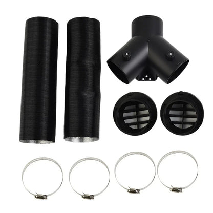 75mm Pipe Ducting Y Piece + Warm Air-Outlet Vent + Hose Clip for Diesel-Heater