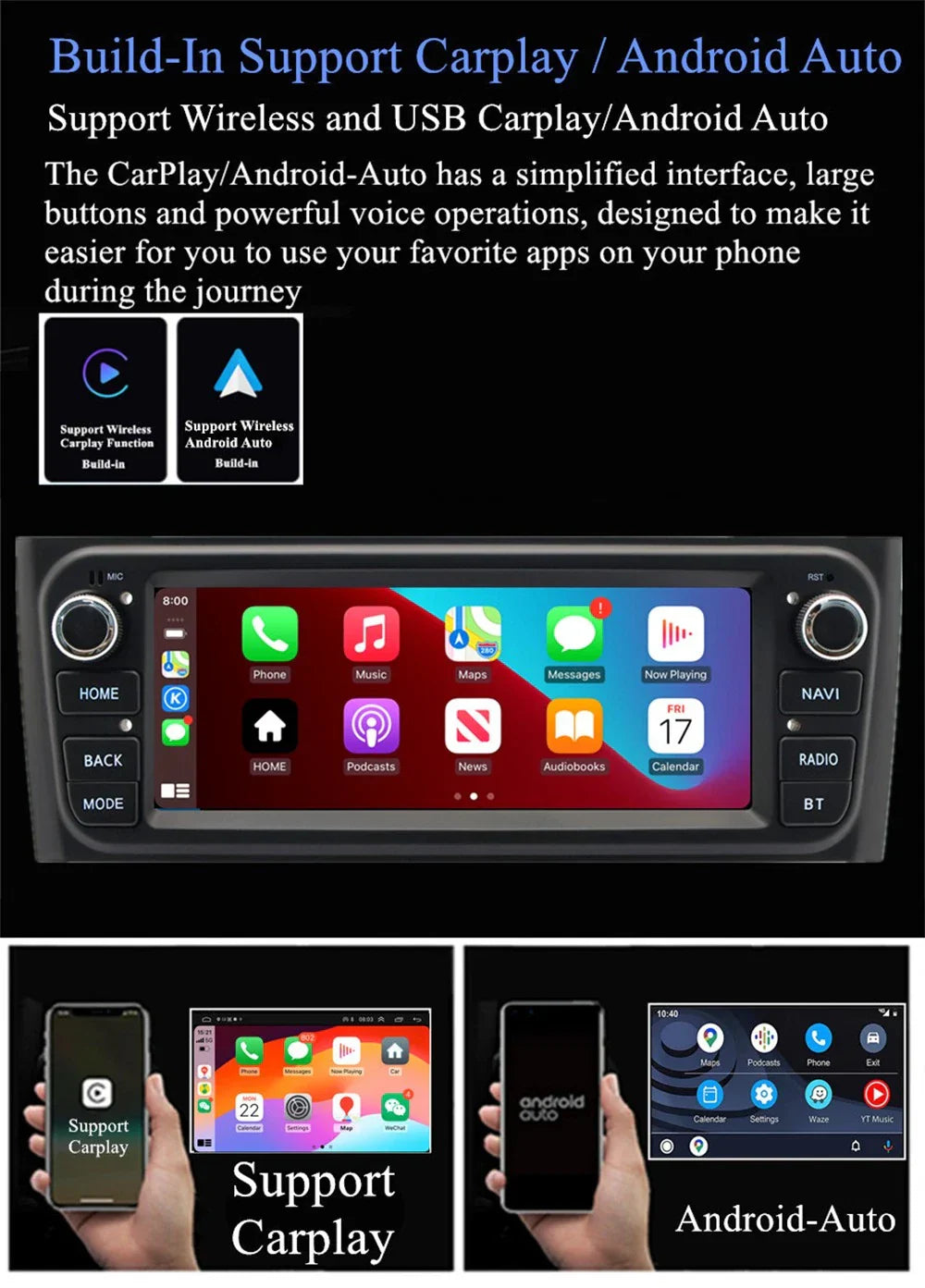 6.86'' Car Head Unit Navigation for Fiat Grande Punto, Punto, Linea (2007-2015)
