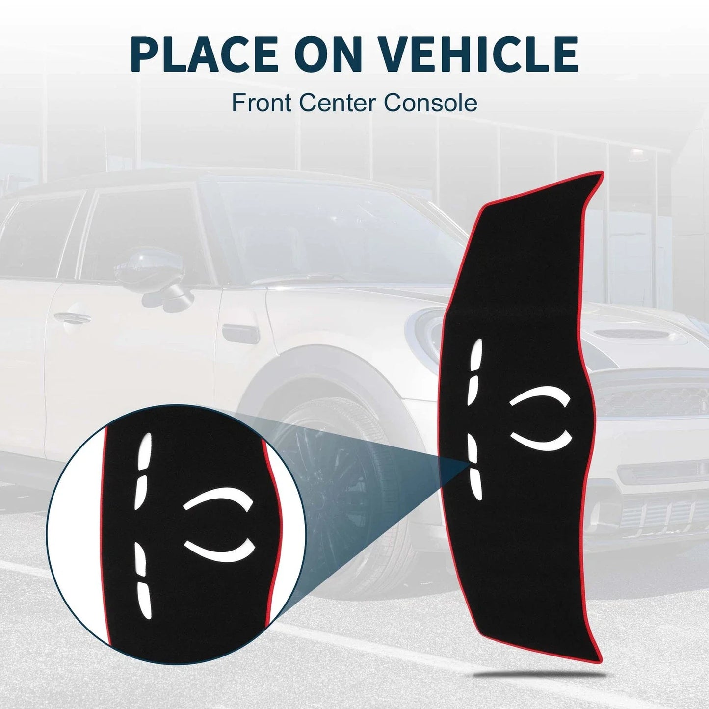 Dash Cover Mat for BMW Mini Cooper Black Red (2014 - 2024)