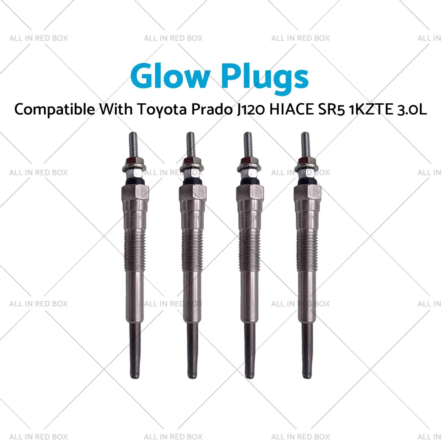 4 Pcs Glow Plugs for Toyota Prado J120, HIACE SR5 1KZTE 3.0L (2003-2009)