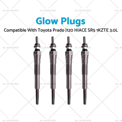 4 Pcs Glow Plugs for Toyota Prado J120, HIACE SR5 1KZTE 3.0L (2003-2009)