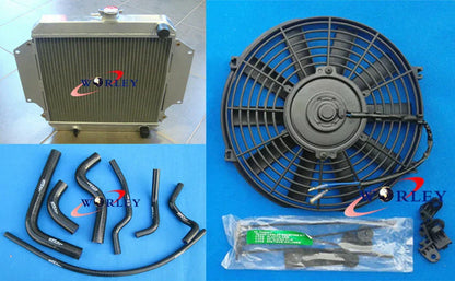 Aluminum Radiator + Red Hose + Fan for Suzuki Sierra SJ413 (1984-1996)