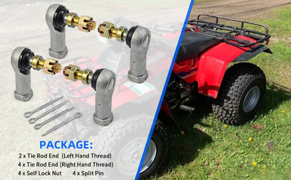 Left & Right Tie Rod End Kit 2x for Honda Foreman Rubicon 500 4x4 (2001–2019)