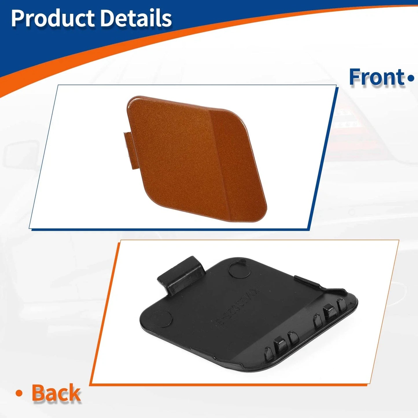 Tow Hook Cover Front Car Bumper for BMW Valencia Orange Metallic
