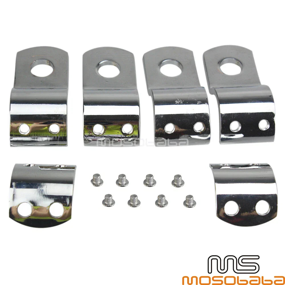 Chrome Engine Guard Clamps for Motorcycle 1 1/8" Crash Bar
