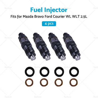 4 x Fuel Injectors for Mazda Bravo, Ford Courier WL WLT 2.5L Diesel (2001-2006)