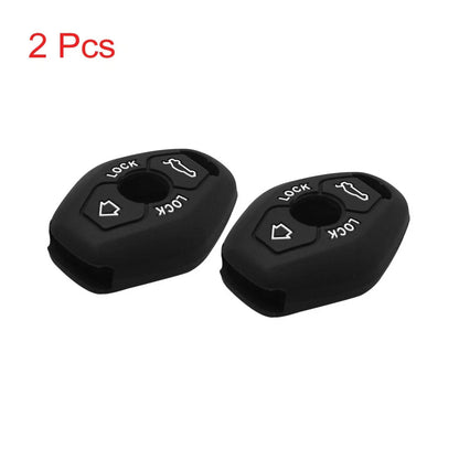 Black Silicone 2-Button Remote Key Cover Case for BMW