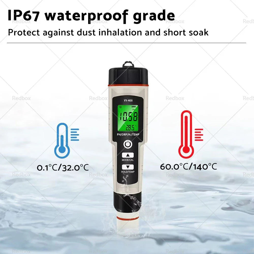 4 in 1 Hydrogen-Rich Water Quality Tester for PH/ORP/TEMP Meter