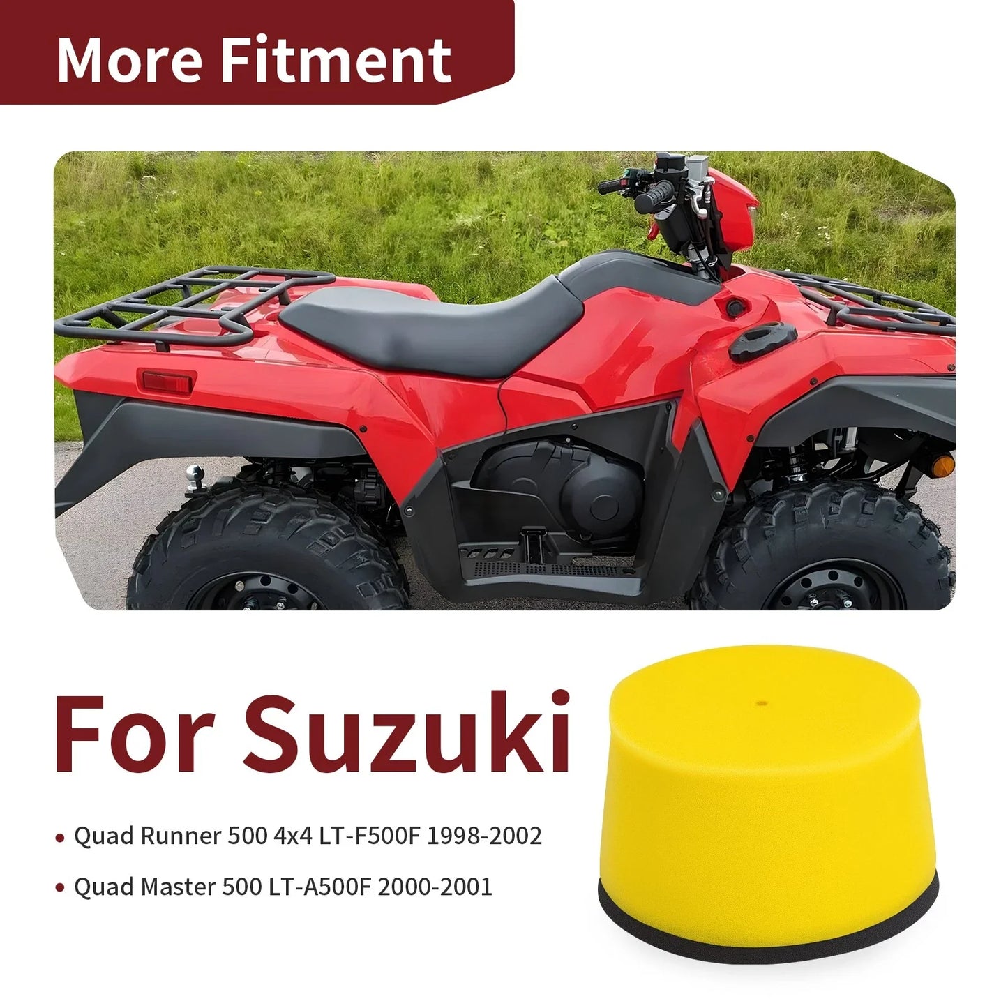 Air Filter for Suzuki Quadrunner Quadmaster 500 LT-A LT-F (1998–2002)