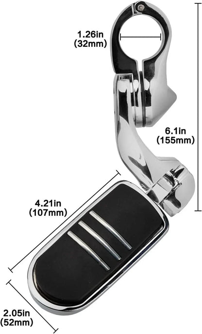 1-1/4" Chrome Highway Foot Pegs for Harley Davidson