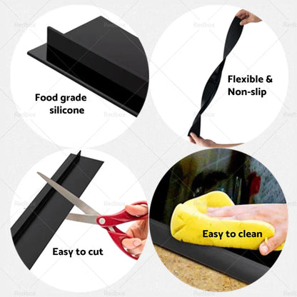 Silicone Oven Guard Spill Seal Filler for Kitchen Stove Counter Gap Cover