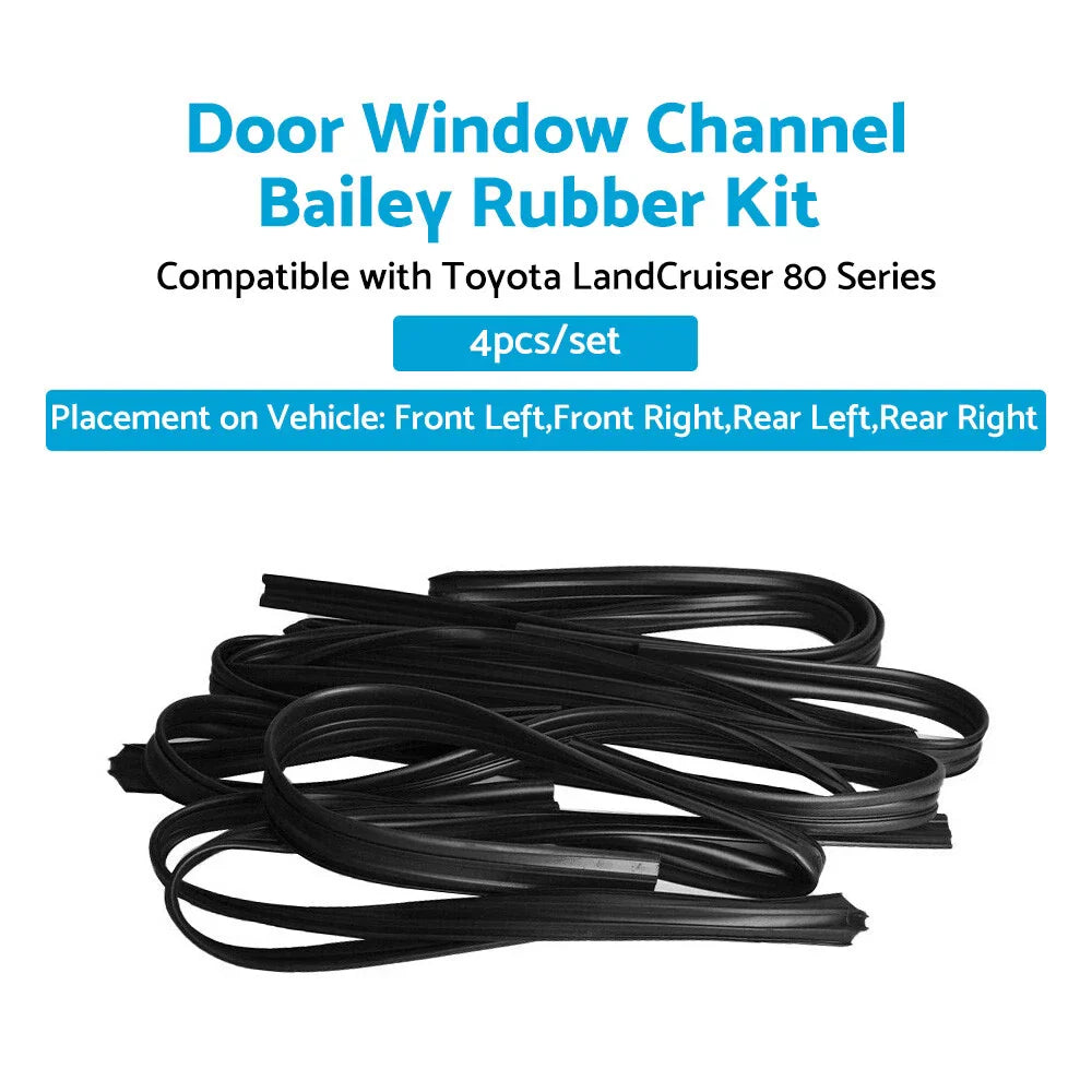 Door Window Channel Rubber Kit for Toyota LandCruiser 80 Series (1990-1997)