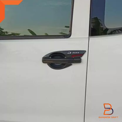Black Carbon Fiber 4 Door Handle Cover Trim for Isuzu D-Max, MU-X (12-19)
