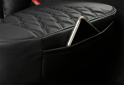 Black PU Leather Front Seat Bottom Cover Pad for Universal Cars