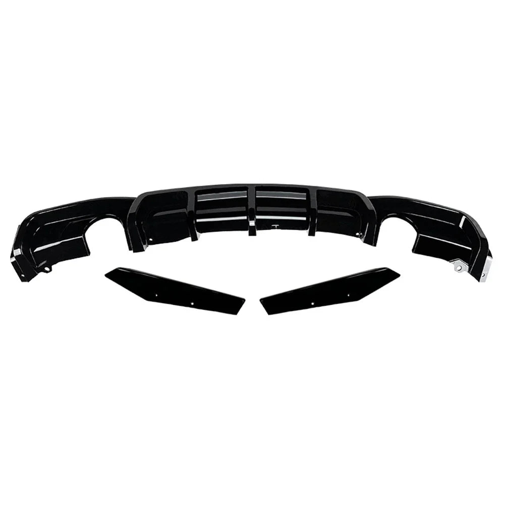 3 x Glossy Black Rear Splitter Lip for BMW 3-Series F30 F31 F35 M-Sport (2012-2019)