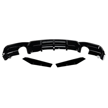 3 x Glossy Black Rear Splitter Lip for BMW 3-Series F30 F31 F35 M-Sport (2012-2019)