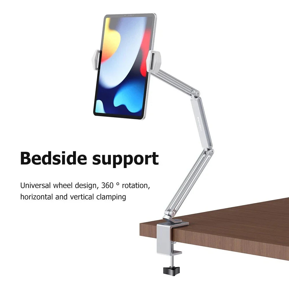 Adjustable Tablet Phone Holder for Desk - Flexible Long Arm Clip Bracket