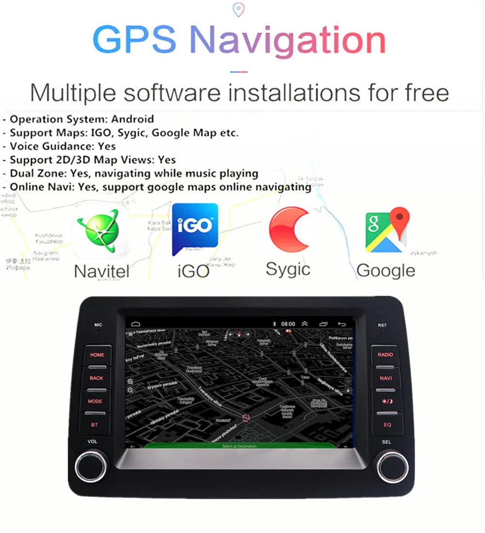 7'' Android Car Stereo GPS Navigation for Fiat Panda (2003-2012)
