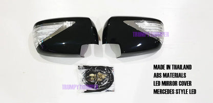 Black LED Mirror Covers for Mitsubishi L200 Triton Pajero Sport (2008-2023)