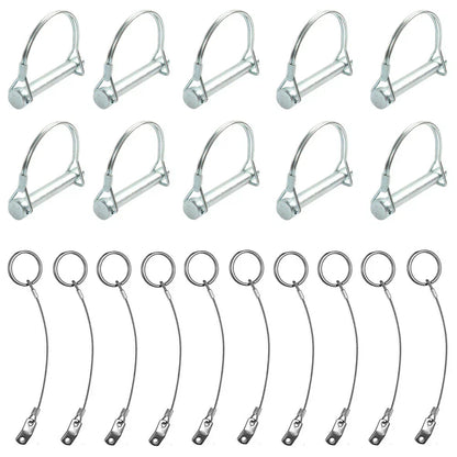 10Pcs D-TYPE Lock Pin & Rope Safety Coupler Pin for Trailers