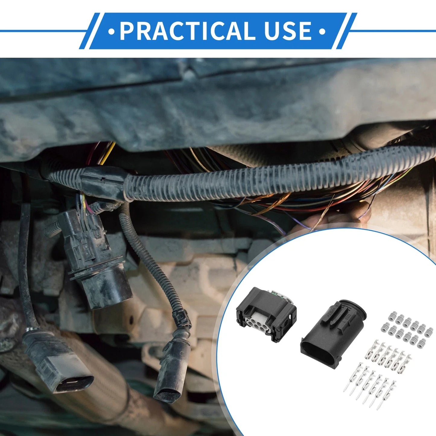 6 Pin Car Throttle Connector Plug for Mercedes-Benz BMW Black