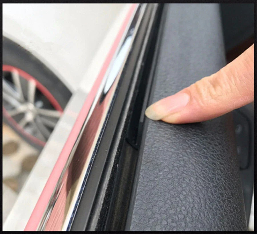 Black Universal Door Glass Window Rubber Seal Strip for Car 8M V-Type
