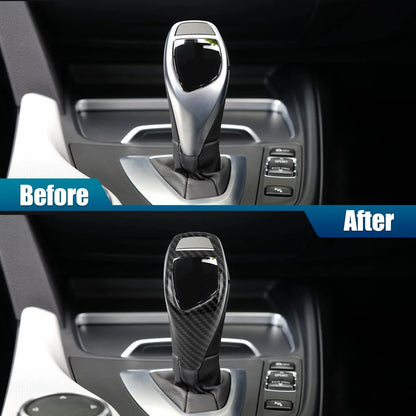 ABS Gear Shift Knob Panel Cover - Carbon Fiber Pattern Sticker for BMW X5 X6
