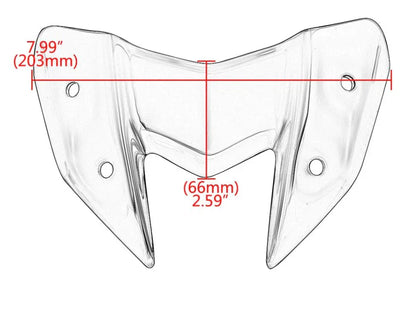 Black Front Cowl Fairing Windshield Cover for Kawasaki Z800 (2012-2016)