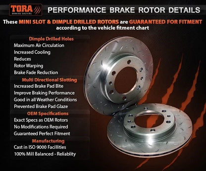 2 x Rear Drilled + Slotted Disc Brake Rotors for Toyota 86 ZN6 GTS (2012–2015)