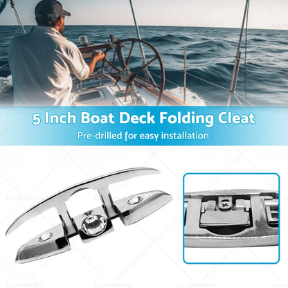 5 Inch Portable Foldable Cleats for Boat Deck (Pre-drilled)