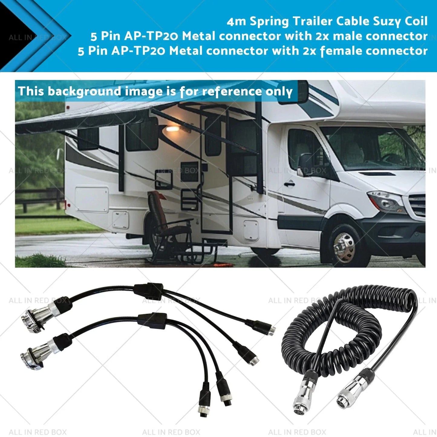5-Pin Connector for Suzy Coil Caravan Truck Towing Spring 4m