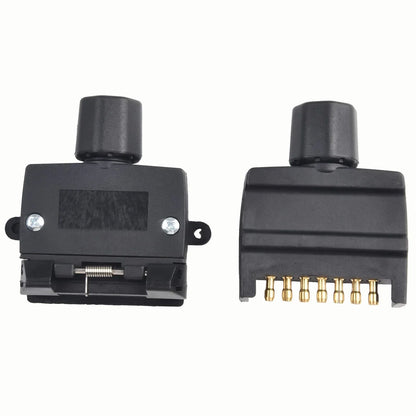 7 Pin Flat Trailer Connector Set for Caravan and Boat