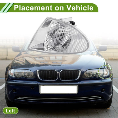 Left Corner Signal Light Cover for BMW 3 Series Clear