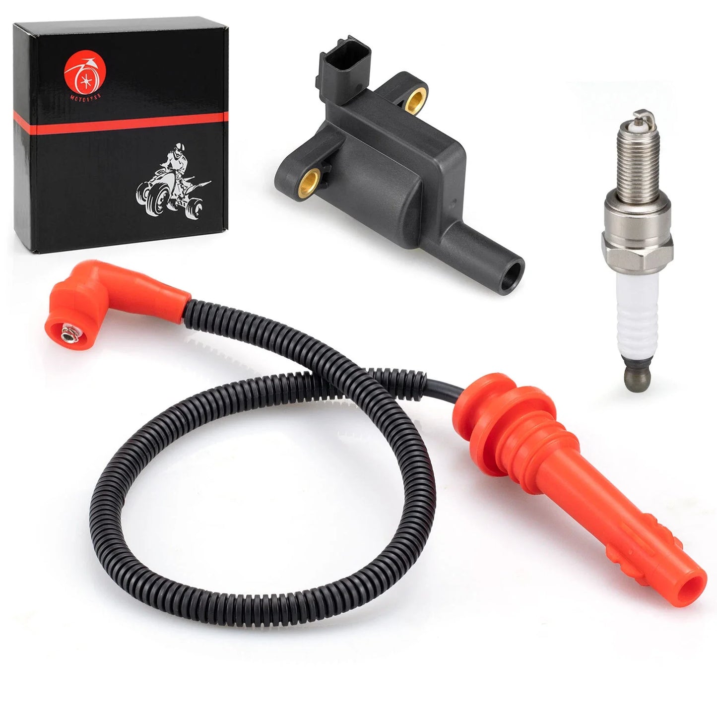 Ignition coil w/ Wire Cap & Spark Plug for Polaris Ranger 570 (2012–2019)